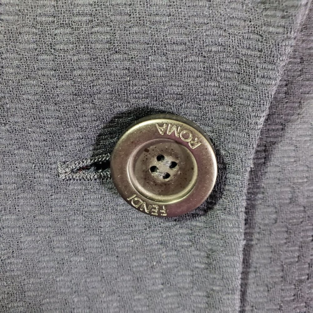 FENDI 365 Size 10 Navy Solid Button Front, Textured Jacket EUC - Picture 3 of 6